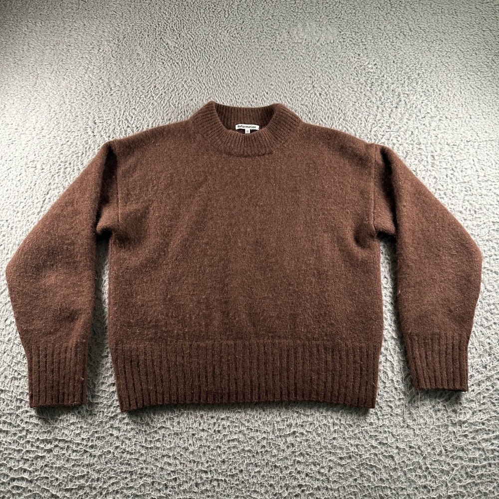 Reformation Cashmere Sweater Womens XS Brown Crewneck Long Sleeve Recycled